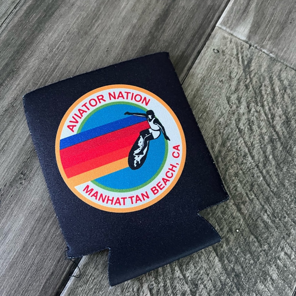 Aviator Nation Black Manhattan Beach Drink Sleeve Cozies